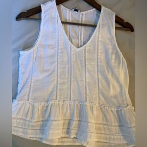 Linen Blend Sleeveless Peplum Top